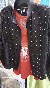 Short Leather Jacket with bling